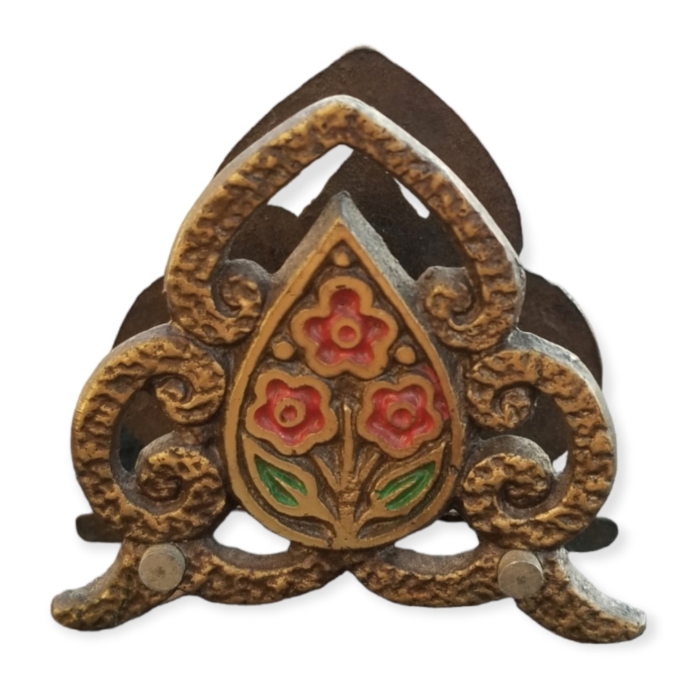 💎 HANDMADE FROM JERUSALEM Small Bronze Napkin Holder with Intricate Design 💎